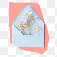 Flower envelope png sticker, transparent background