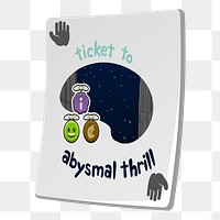 Ticket png sticker, Glitch game illustration, transparent background. Free public domain CC0 image.