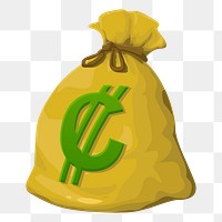 Money bag png sticker, Glitch game illustration, transparent background. Free public domain CC0 image.