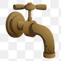 PNG faucet, object sticker, Glitch game illustration, transparent background. Free public domain CC0 image.