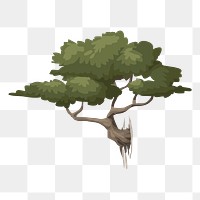 Mountain bonsai png sticker, Glitch game illustration, transparent background. Free public domain CC0 image.