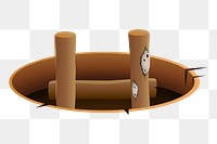 Manhole png sticker, Glitch game illustration, transparent background. Free public domain CC0 image.