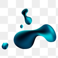 Png 3d gradient blob sticker, transparent background