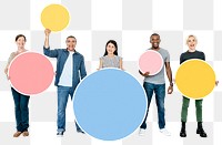 Png people with empty boards, transparent background