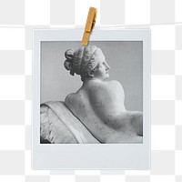 Naked Goddess png statue sticker, Greek mythology instant photo on transparent background