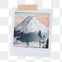 Katsuyama Neighborhood png sticker, instant photo, famous painting by Hiroaki Takahashi, transparent background, remixed by rawpixel