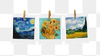 Png Vincent Van Gogh's famous paintings instant photos, transparent background, remixed by rawpixel