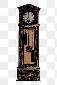 Grandfather clock  png sticker illustration, transparent background. Free public domain CC0 image.