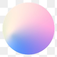 Gradient holographic circle png sticker, transparent background