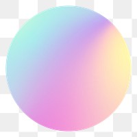 Gradient holographic circle png sticker, transparent background