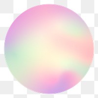 Gradient holographic circle png sticker, transparent background