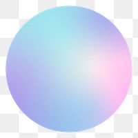 Gradient holographic circle png sticker, transparent background