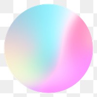 Gradient holographic circle png sticker, transparent background