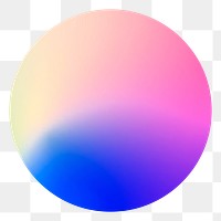 Gradient holographic circle png sticker, transparent background