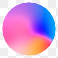 Gradient pastel circle png sticker, transparent background