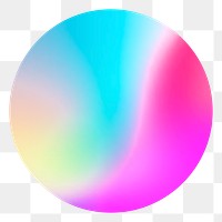 Gradient pastel circle png sticker, transparent background