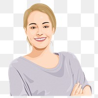 Smiling woman png sticker, character portrait in transparent background