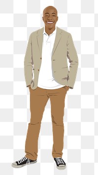 Man character png collage element, full body length in transparent background