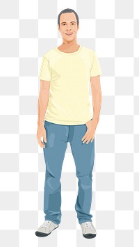 Man png sticker, full body length in transparent background