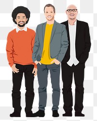 People png sticker, standing characters in transparent background