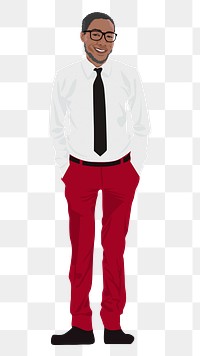 Businessman png collage element, full body length in transparent background