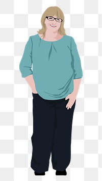 PNG standing woman sticker, full length character in transparent background