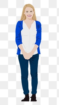 Standing woman png sticker, full length character in transparent background