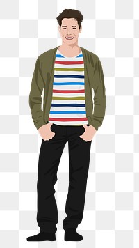 Man png sticker, full body length in transparent background