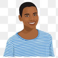 Teenage boy png sticker, African American, collage element in transparent background