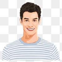 Smiling man png sticker, character collage element in transparent background