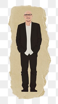 PNG businessman sticker, full length character, transparent background