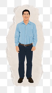 PNG businessman collage element, full length character, transparent background