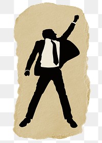 PNG happy businessman sticker, silhouette, transparent background