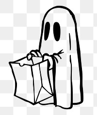 Halloween ghost png sticker, transparent background. Free public domain CC0 image.