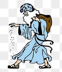 Blue wizard png sticker, transparent background. Free public domain CC0 image.