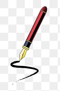 Fountain pen png sticker, transparent background. Free public domain CC0 image.