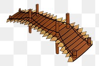 Medieval bridge png sticker, transparent background. Free public domain CC0 image.