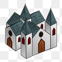 Medieval castle png sticker, transparent background. Free public domain CC0 image.