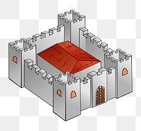 Medieval castle png sticker, transparent background. Free public domain CC0 image.