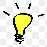 Light bulb doodle png sticker, transparent background. Free public domain CC0 image.
