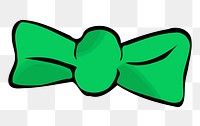 Green bow png sticker, transparent background. Free public domain CC0 image.