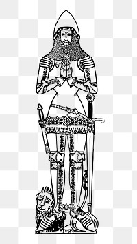 Medieval knight png sticker, transparent background. Free public domain CC0 image.