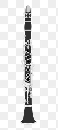 Clarinet, musical instrument png sticker, transparent background. Free public domain CC0 image.