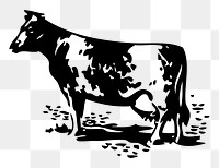 Cow, farm animal png sticker, transparent background. Free public domain CC0 image.