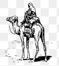 Camel rider png sticker, transparent background. Free public domain CC0 image.