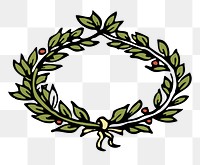 Christmas laurel png sticker, transparent background. Free public domain CC0 image.