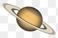 Planet Saturn png sticker, transparent background. Free public domain CC0 image.