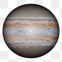 Planet Jupiter png sticker, transparent background. Free public domain CC0 image.