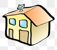 House doodle png sticker, transparent background. Free public domain CC0 image.