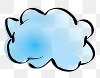 Cloud doodle png sticker, transparent background. Free public domain CC0 image.